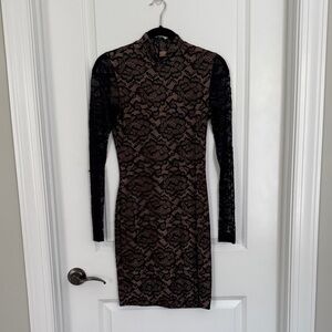 Dress the Population Black and Nude Lace Dress